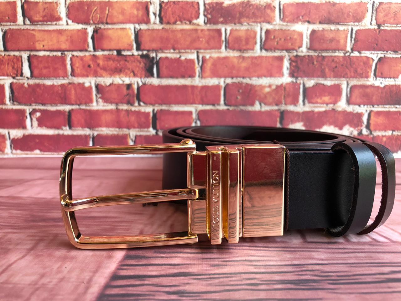 Jack and Jacob Golden Black and Brown Reversible Mens Leather Belts