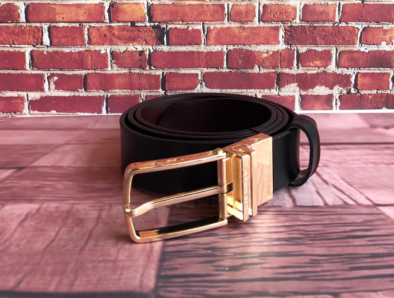Jack and Jacob Golden Black and Brown Reversible Mens Leather Belts