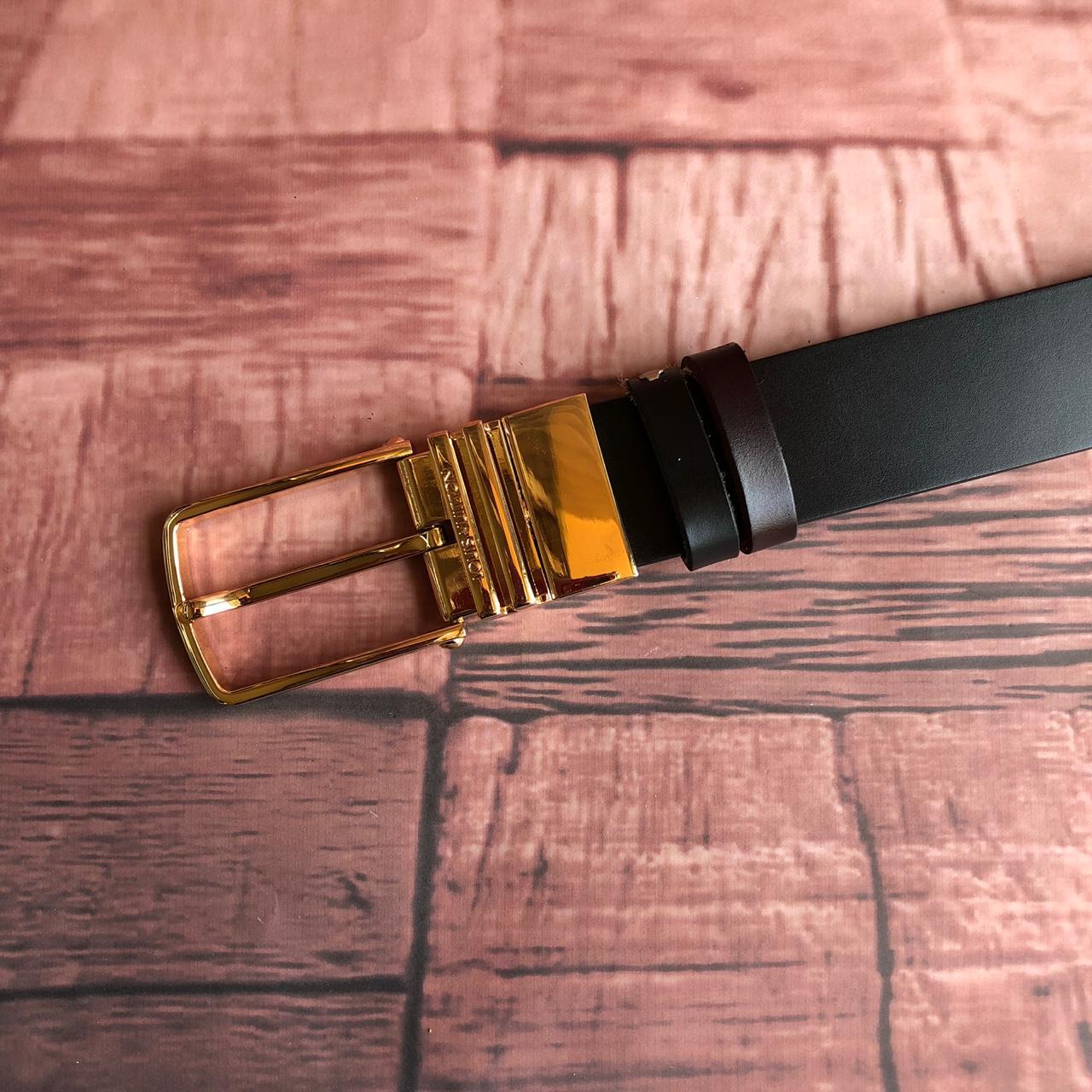 Jack and Jacob Golden Black and Brown Reversible Mens Leather Belts