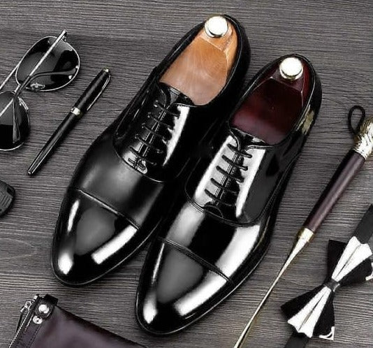 Shiny Mens Wear Pattern Premium Design Quality Oxford Formal Shoes-JonasParamount