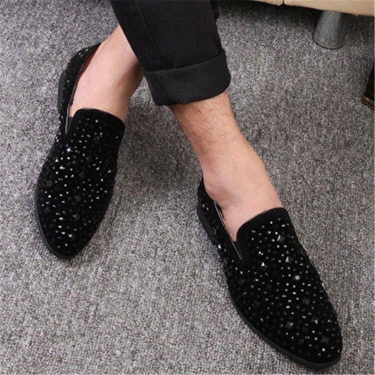 Stylish Studded Moccasins Men's Fashion Wedding Revert High Quality Slip On Flat Loafer-JonasParamount