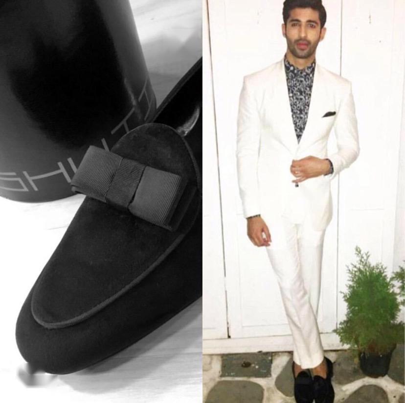 Superglamourous Velvet Bow Moccasins Men Suede Shoes Fashion Business And Partywear Loafer-JonasParamount