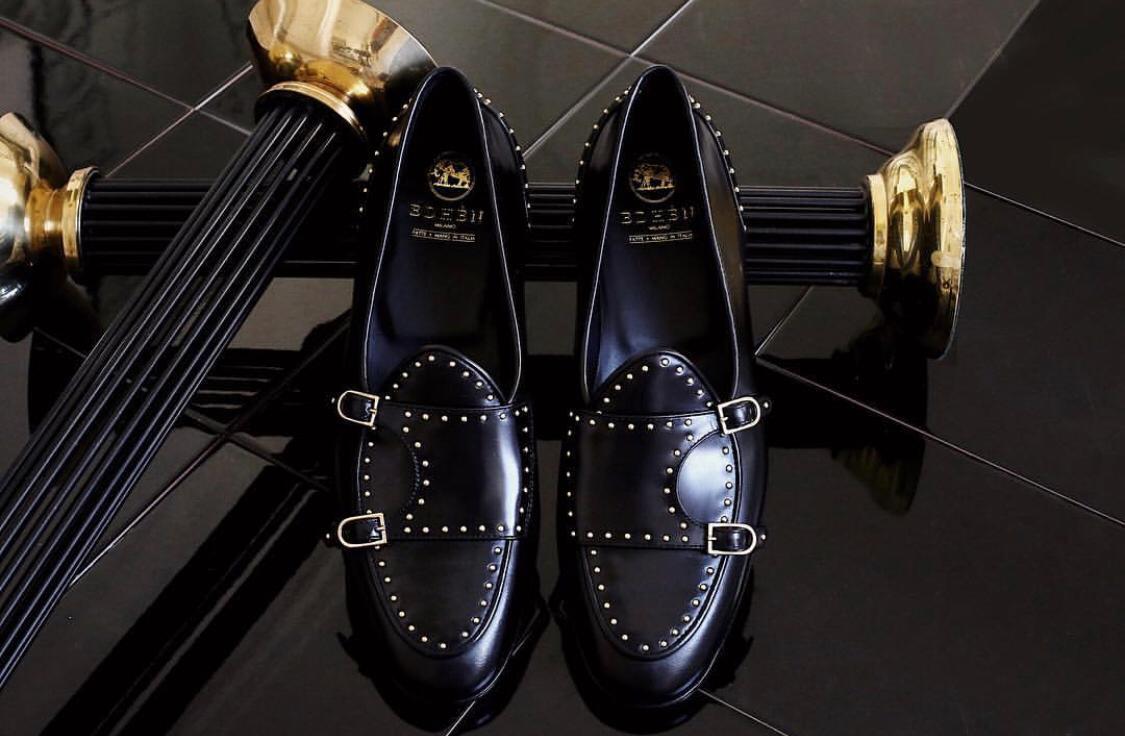 Stylish Stud Monk Business And Partywear Leather Slip On Loafer-JonasParamount