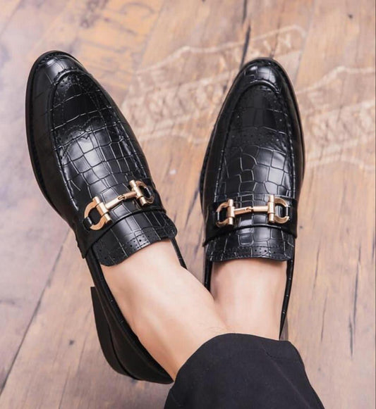 Fashion CROCO Moccasins Durable And Comfortable Party And Formal Shoes For Men-JonasParamount