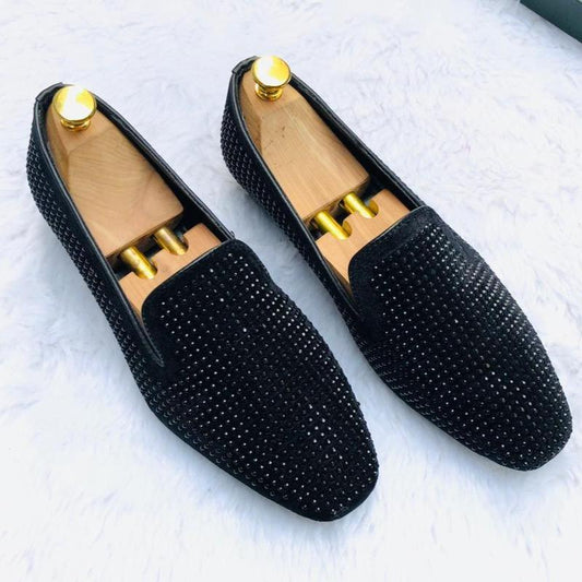 New Arrival Studded Moccasins Casual And Party Wear Suede Shoes For Men-JonasParamount