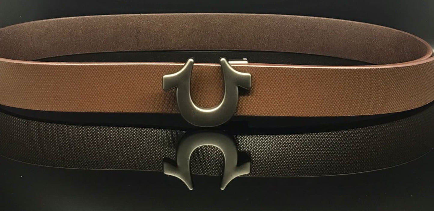 Stylish Horses Hoe Buckle With Leather Strap Belt For Men-JonasParamount