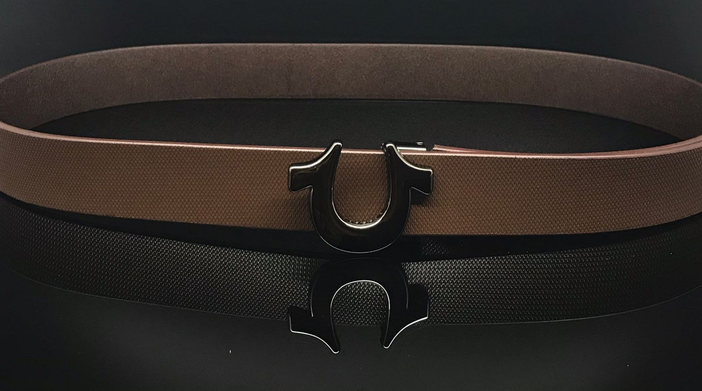 Stylish Horses Hoe Buckle With Leather Strap Belt For Men-JonasParamount