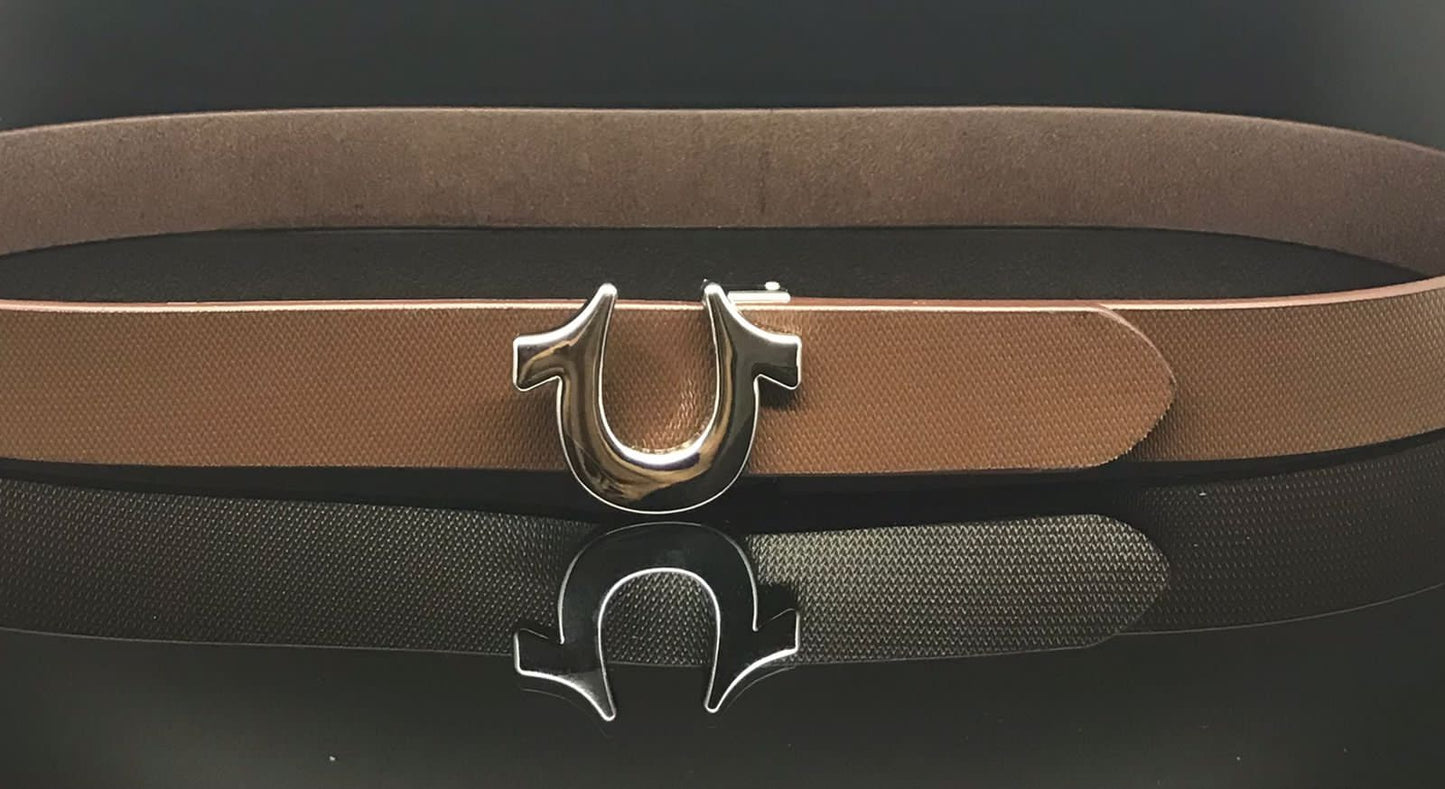 Stylish Horses Hoe Buckle With Leather Strap Belt For Men-JonasParamount