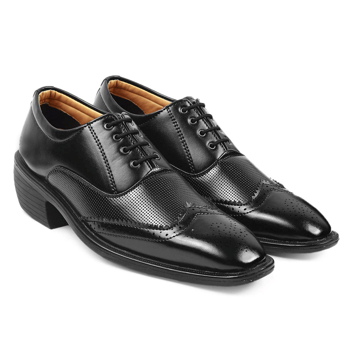 Height Increasing Black Casual And Formal Lace-Up Shoes For Men-JonasParamount