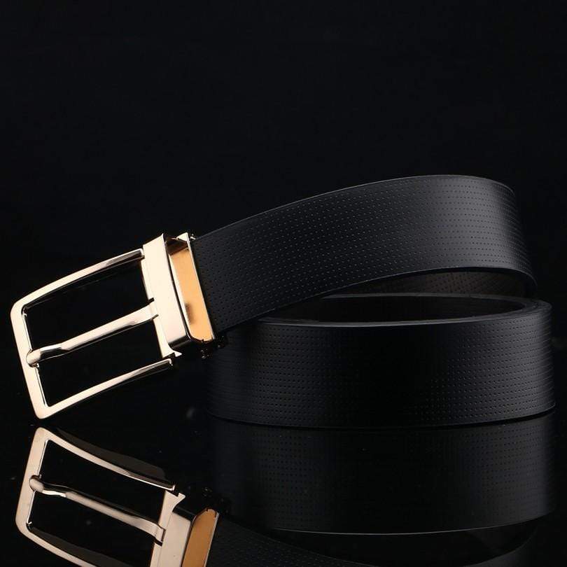 Black Gold Pin Buckle Genuine Leather belts for men brand Strap - Jack and Jacob Belts Jack and Jacob