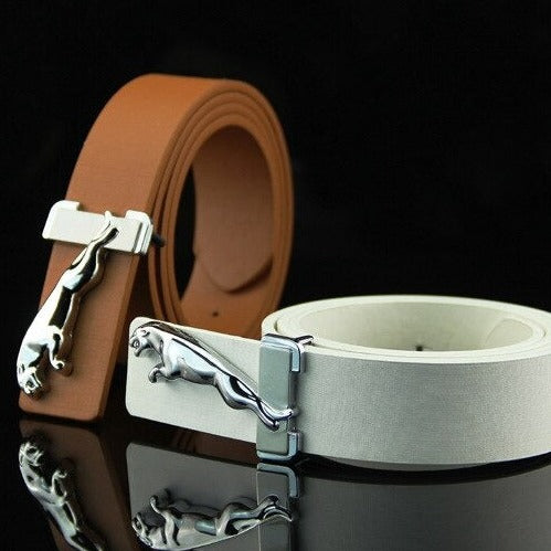 Classic Jaguar Design Leather Strap Belt For Men's-JonasParamount