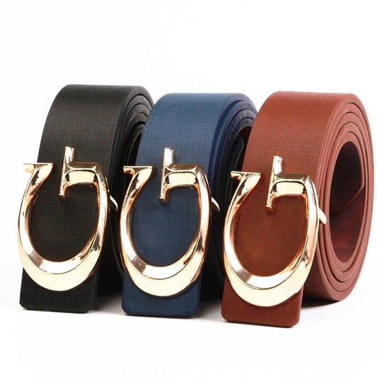 Designer Casual G-Shape Leather Belt For Men-JonasParamount