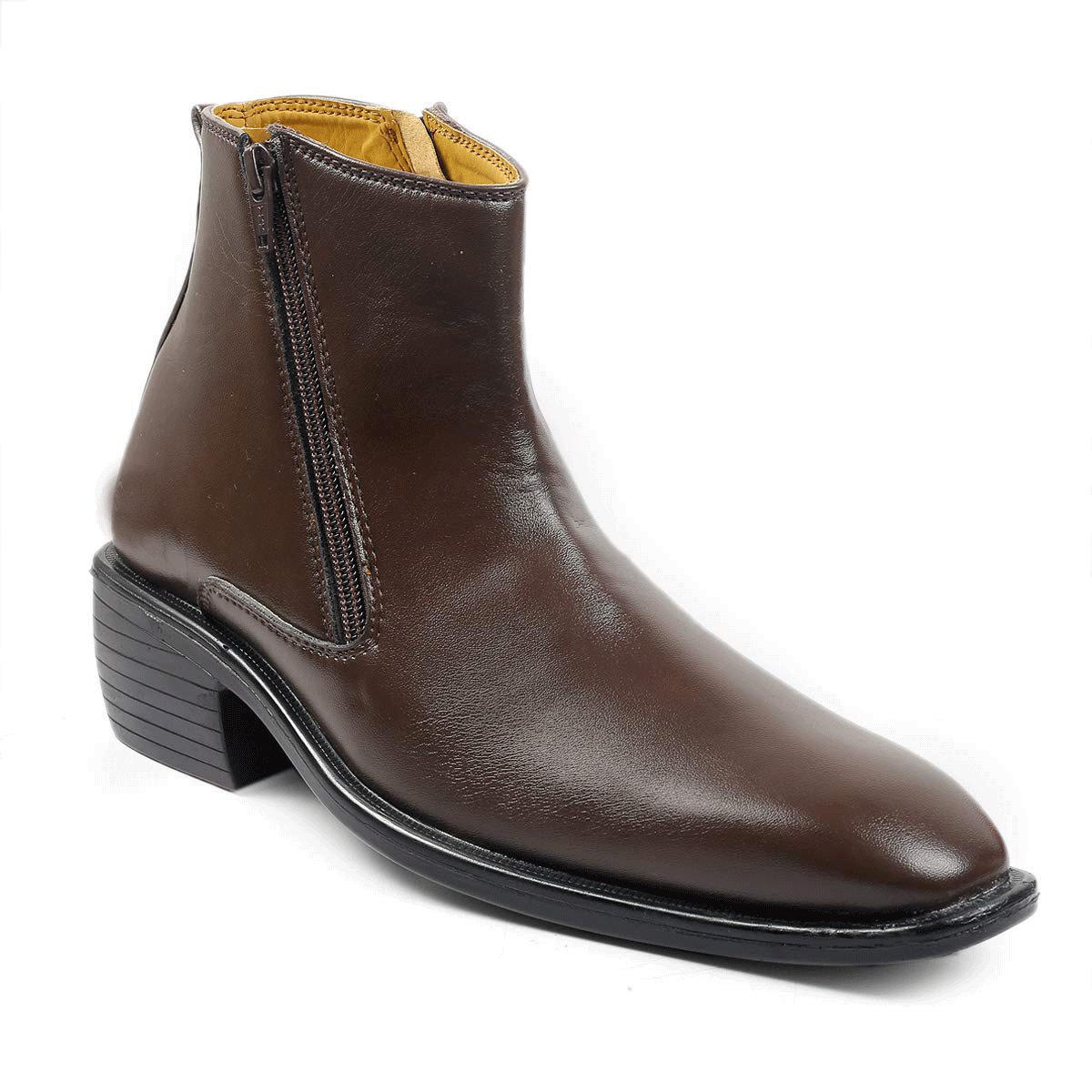 New Arrival Brown Casual Formal Zipper Ankle Boots For Men-JonasParamount