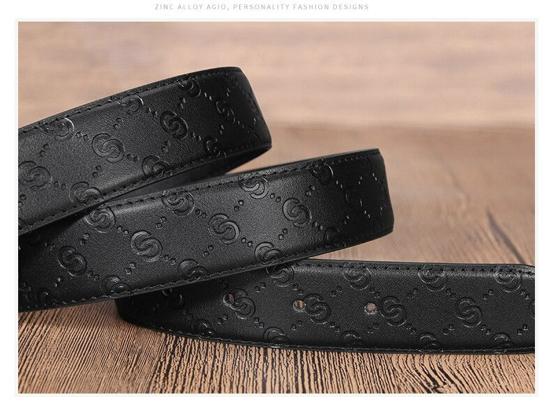 Fashion Vintage G Buckle Leather Designer Belt For Men-JonasParamount