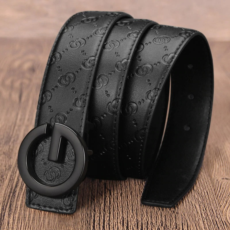 Fashion Vintage G Buckle Leather Designer Belt For Men-JonasParamount