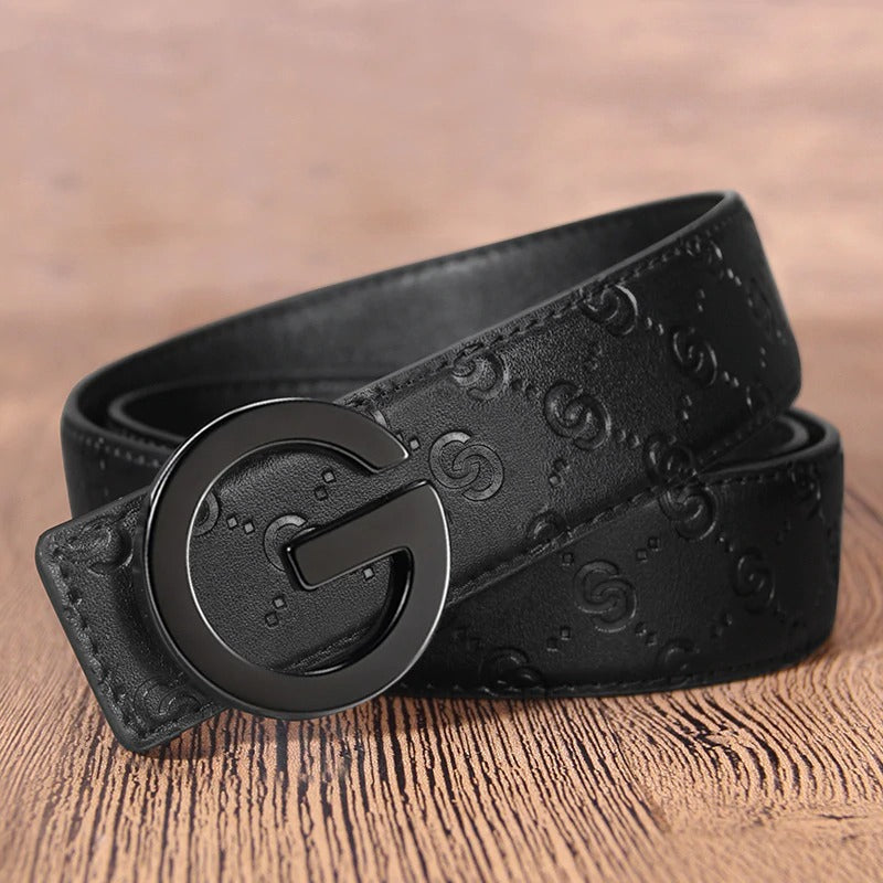 Fashion Vintage G Buckle Leather Designer Belt For Men-JonasParamount