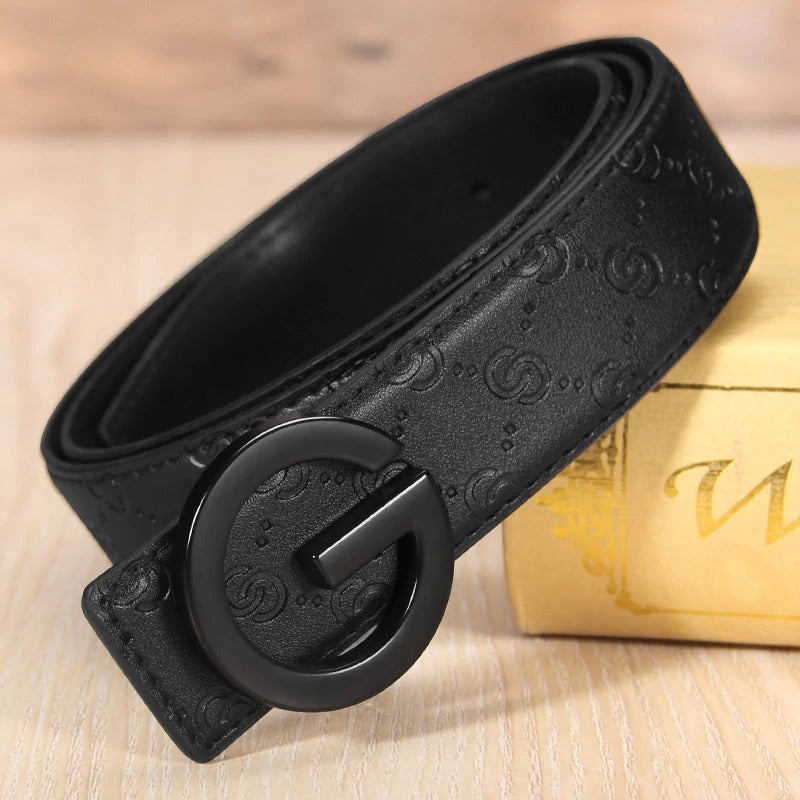 Fashion Vintage G Buckle Leather Designer Belt For Men-JonasParamount