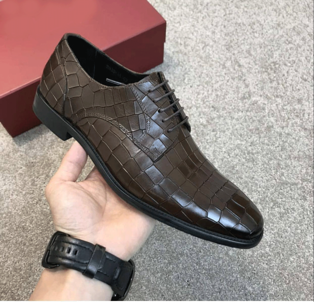 Croco Italian Faux Leather Formal Shoes For Men-JonasParamount