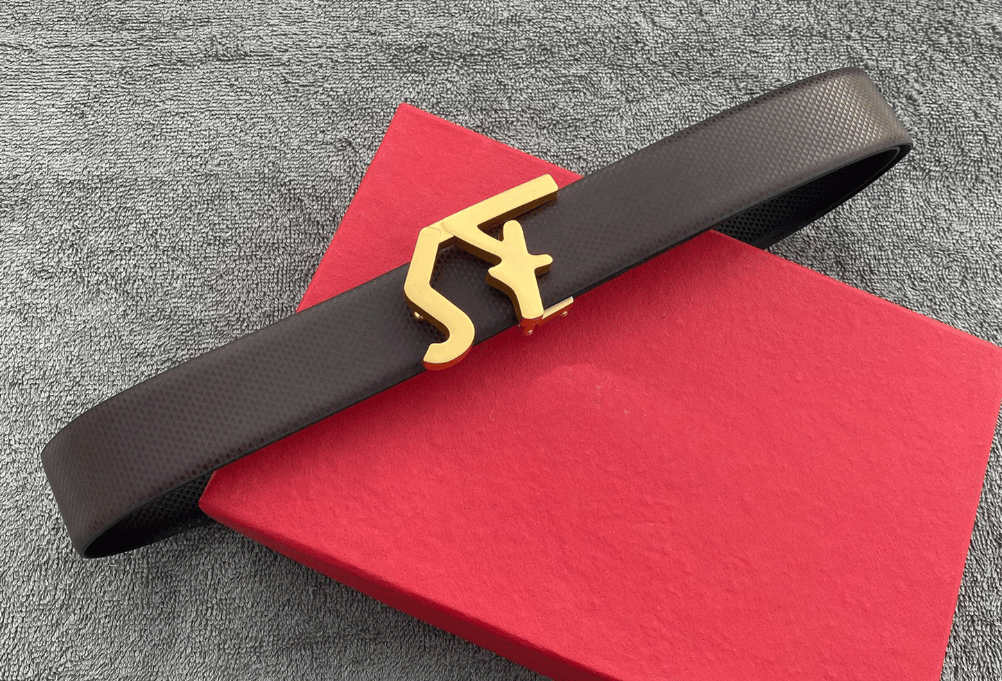 Classic SF Letter Leather Strap Belt For Men's-JonasParamount