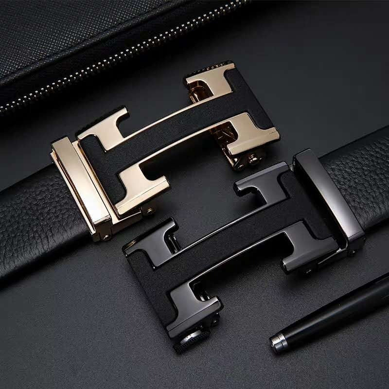 Designer H Pattern Leather Strap Belt Luxury Brand For Men