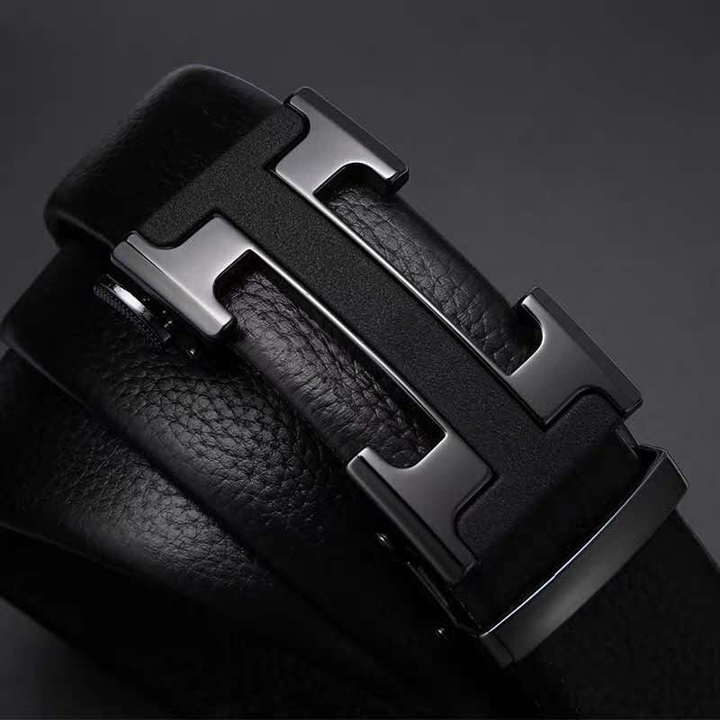 Designer H Pattern Leather Strap Belt Luxury Brand For Men