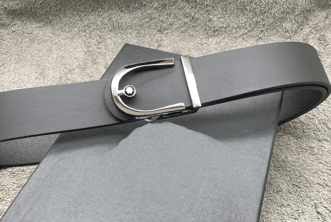 Designer Half Round Pattern Leather Belt For Men's-JonasParamount