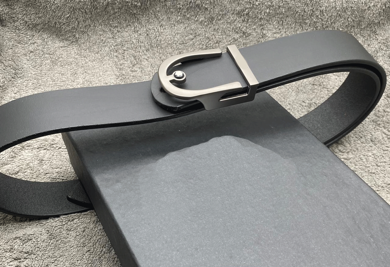 Designer Half Round Pattern Leather Belt For Men's-JonasParamount