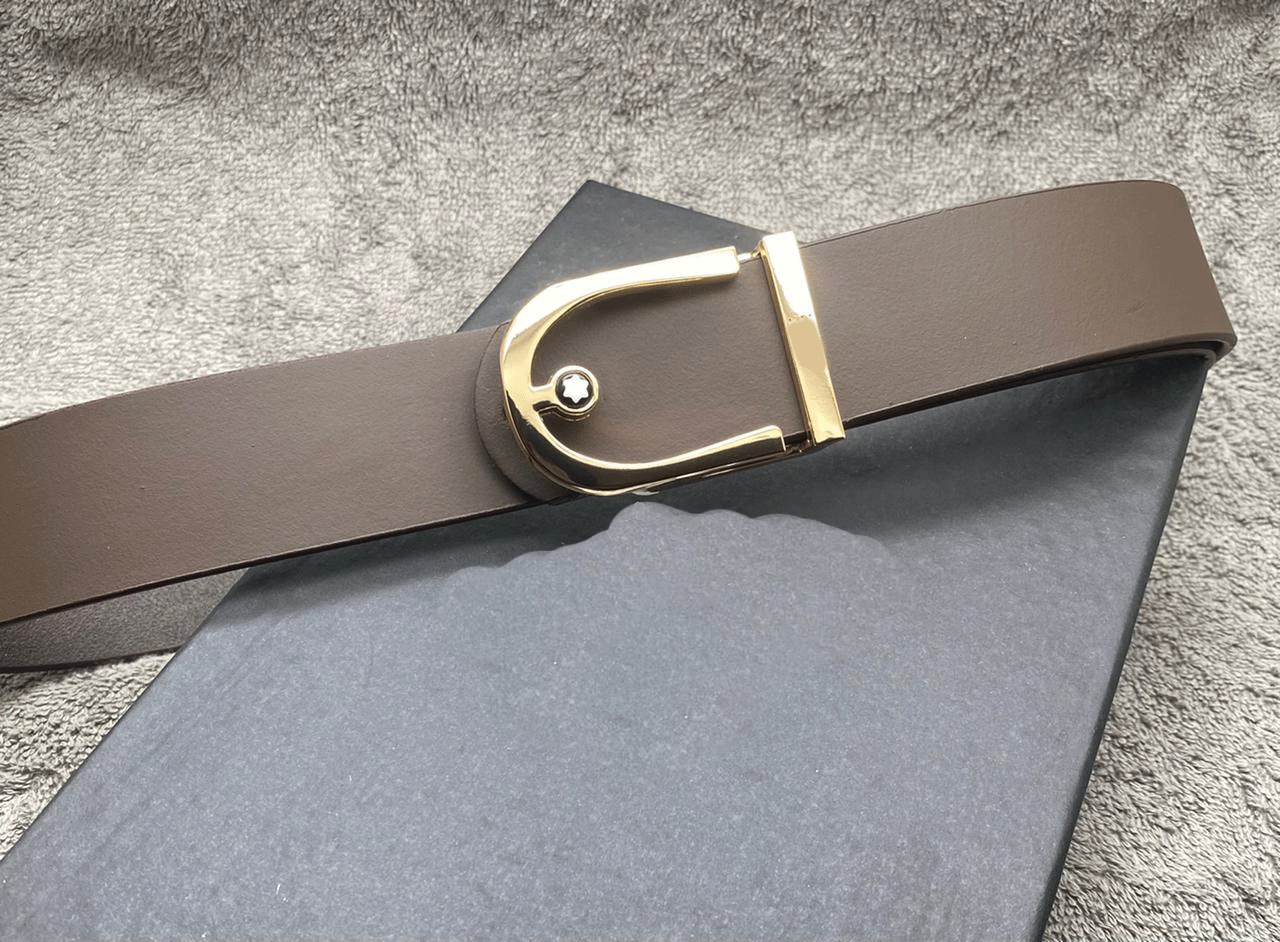 Designer Half Round Pattern Leather Belt For Men's-JonasParamount