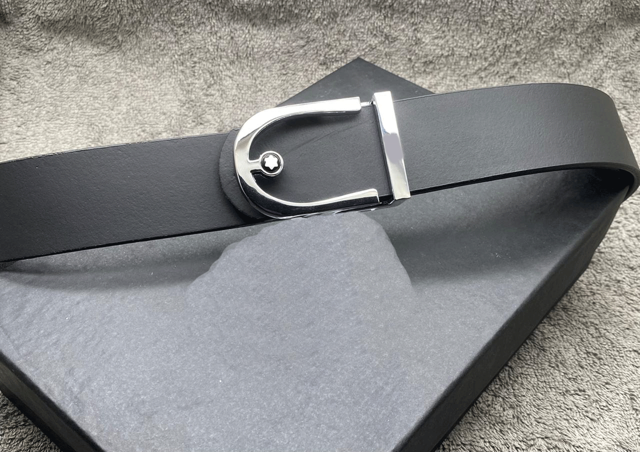 Designer Half Round Pattern Leather Belt For Men's-JonasParamount