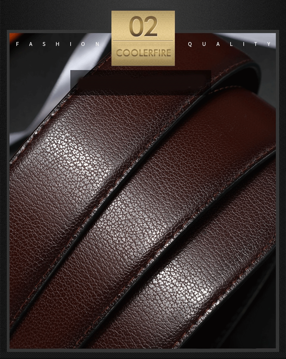 Men Genuine Leather Reversible Buckle Brown and Black Business Dress Belts for Men-JonasParamount