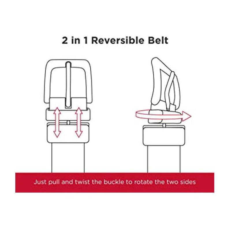 Classic & Fashion Designs Black/blue Two in One Belts with Rotated Buckle ceinture-Men's Leather Reversible Belt-JonasParamount