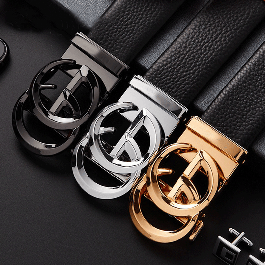 Luxury Brand Designer Belt With G-type Metal Automatic Buckle For Men's-JonasParamount
