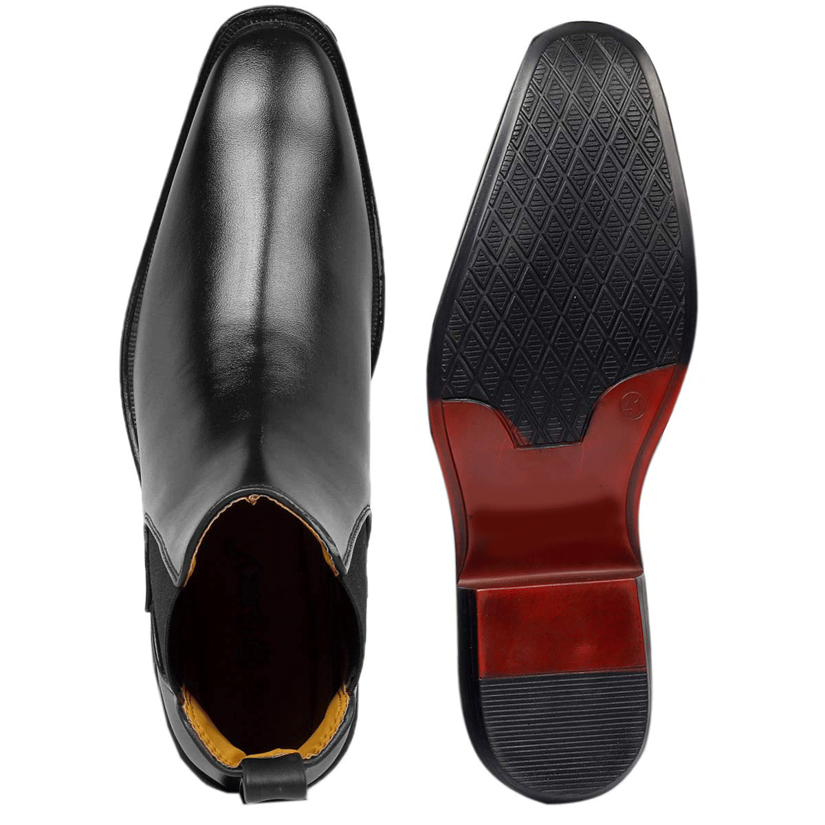 Classy Hight Ankle Height Increasing Black Chelsea Boots For Men-JonasParamount