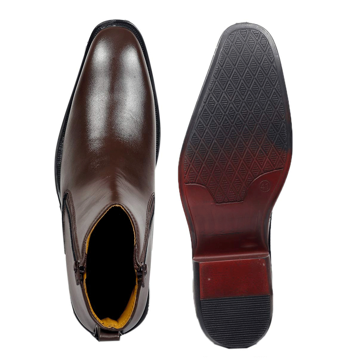 New Arrival Brown Casual Formal Zipper Ankle Boots For Men-JonasParamount